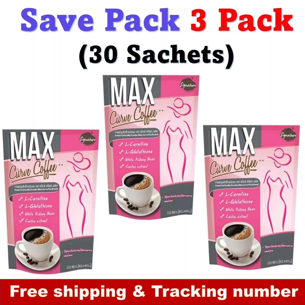 Max Curve Coffee Instant Slimming Weight Loss Fat Burn (3 Pack) USA us Seller