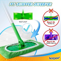 Reusable Wet Pads Refills Compatible with Swiffer Sweeper Mop, Dry Sweeping..