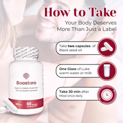 Boostaro Blood Flow Support for Men, Max Strength guaranteed -2 pack/120 Capsule
