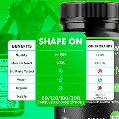 (1 Pack) Shape On Advanced Weight Management Health Formula ShapeOn 60 Capsules