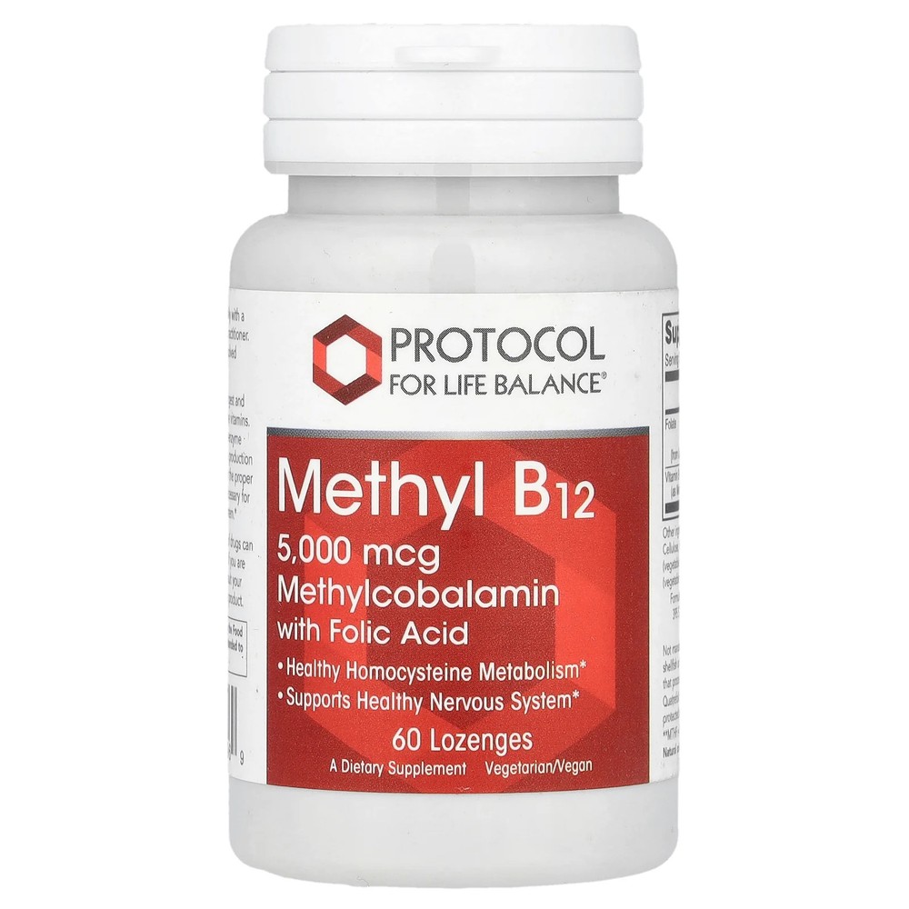 2 X Protocol for Life Balance, Methyl B12, 5,000 mcg, 60 Lozenges