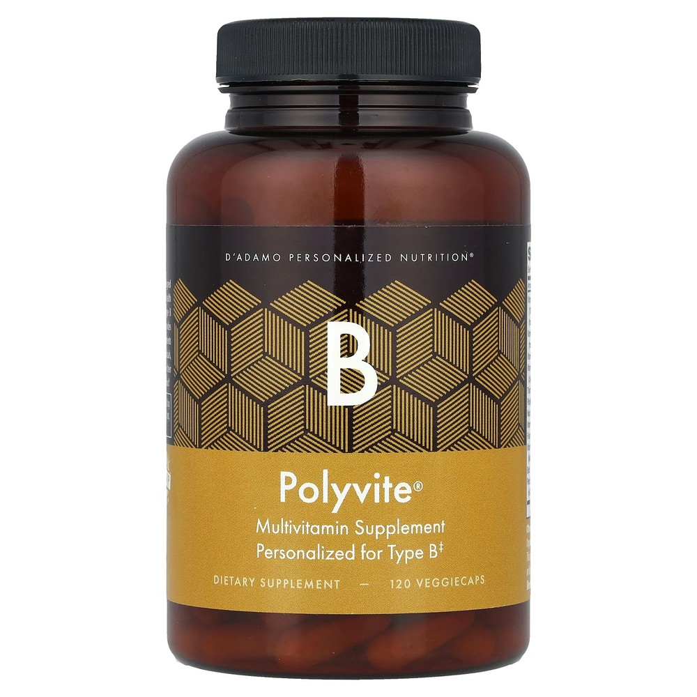2 X D’adamo, Polyvite� B, Multivitamin Supplement, 120 VeggieCaps