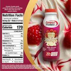 Premier Protein Indulgence Shake, White Chocolate Raspberry, 11.5 fl oz 12 Count