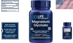 Life Extension Magnesium Glycinate, Heart Health, Bone Health, 90vegcaps