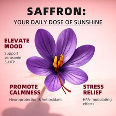 Saffron Extract Supplements Drop Mood&Focus, Stress Relief, Cortisol Reducer