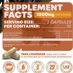 Turkesterone 1000 Mg Natural Capsules Supplement Muscle Growth & Recovery 60 Pcs
