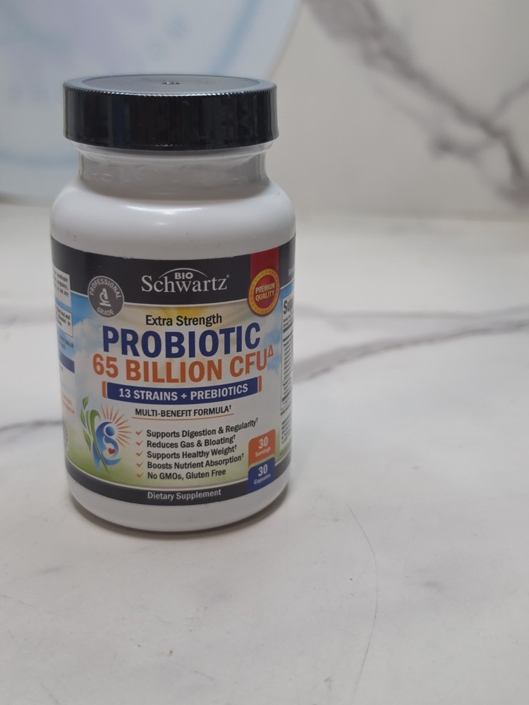 BioSchwartz Probiotic 65 Billion CFU Reduce Bloating & Support Digestion, 30 ct