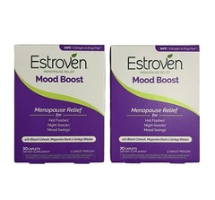 (2) Estroven Menopause Hot Flash Relief Mood Boost 30 Caps Each 07/26 & 05/27
