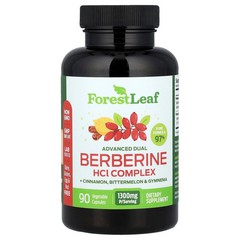 2 X Forest Leaf, Advanced Dual Berberine HCl Complex + Cinnamon, Bittermelon &