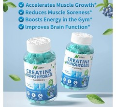 2-Pack Creatine Gummies 5000mg – Muscle Strength, Growth, & Pre Workout Energy