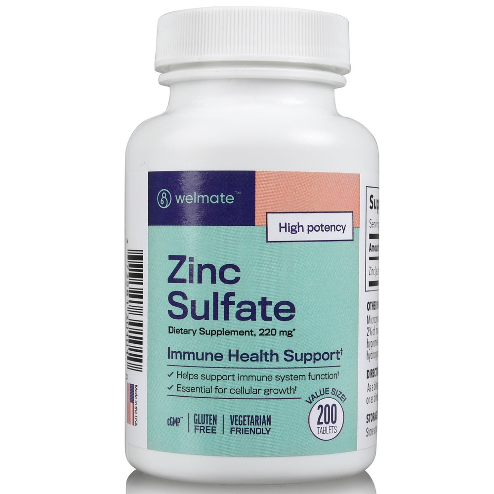 Zinc Sulfate 220mg | Supplement | Immune Health Support | 200 Count Tablets