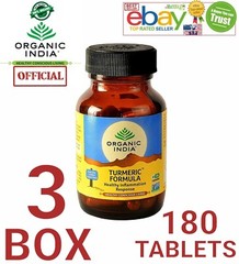Turmeric Formula Organic India OFFICIAL USA 3 Bottles 180 Caps Immunity
