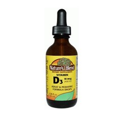 Vitamin D3 Liquid With Dropper 10 mcg (400IU) 1.75 Oz By Nature’s Blend