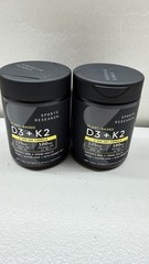2- Pack Sports Research D3 + K2, 160 Veggie Softgels