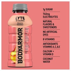 Refresh With LYTE Peach Mango Electrolyte Drinks – 15 Calories, 8 Bottles, 12 Oz