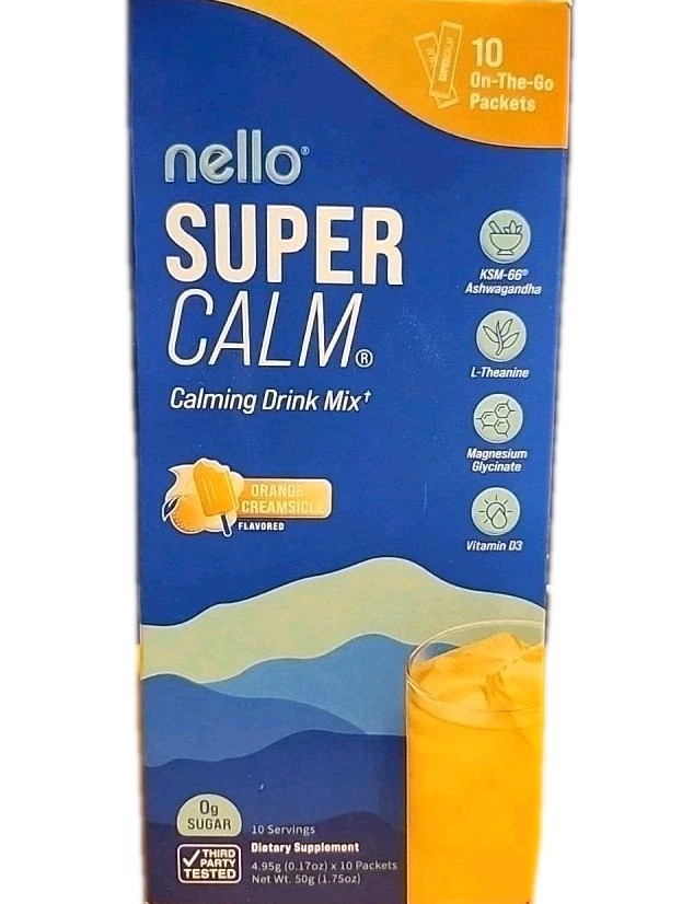 NELLO SUPERCALM CALMING DRINK MIX POWDER ORANGE CREAMSICLE FREE SHIPPING USA