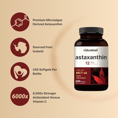 Maximum Strength Astaxanthin 12mg Softgels – 240 Count for Eye Health & Vitality