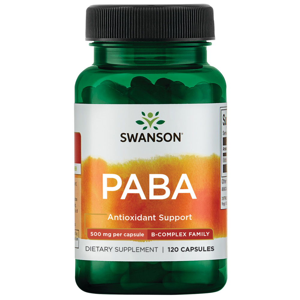 Swanson PABA – Powerful B Complex for Red Blood Cell Formation (120 Caps, 500mg)