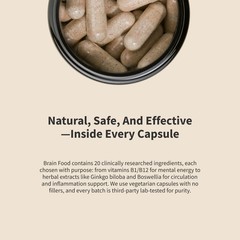 Organic Nootropic Brain Booster Improve Brain Focus, Clarity And Memory – 60ct