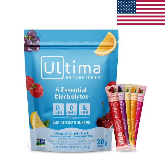 Ultima Replenisher Electrolyte Powder Variety Pack 20 Sticks Keto – Friendly
