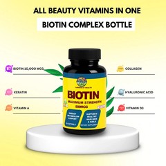 Biotin 500mcg Maxximum Strength Hair Skinn Nails Energy Metaboolism 120 Softgels