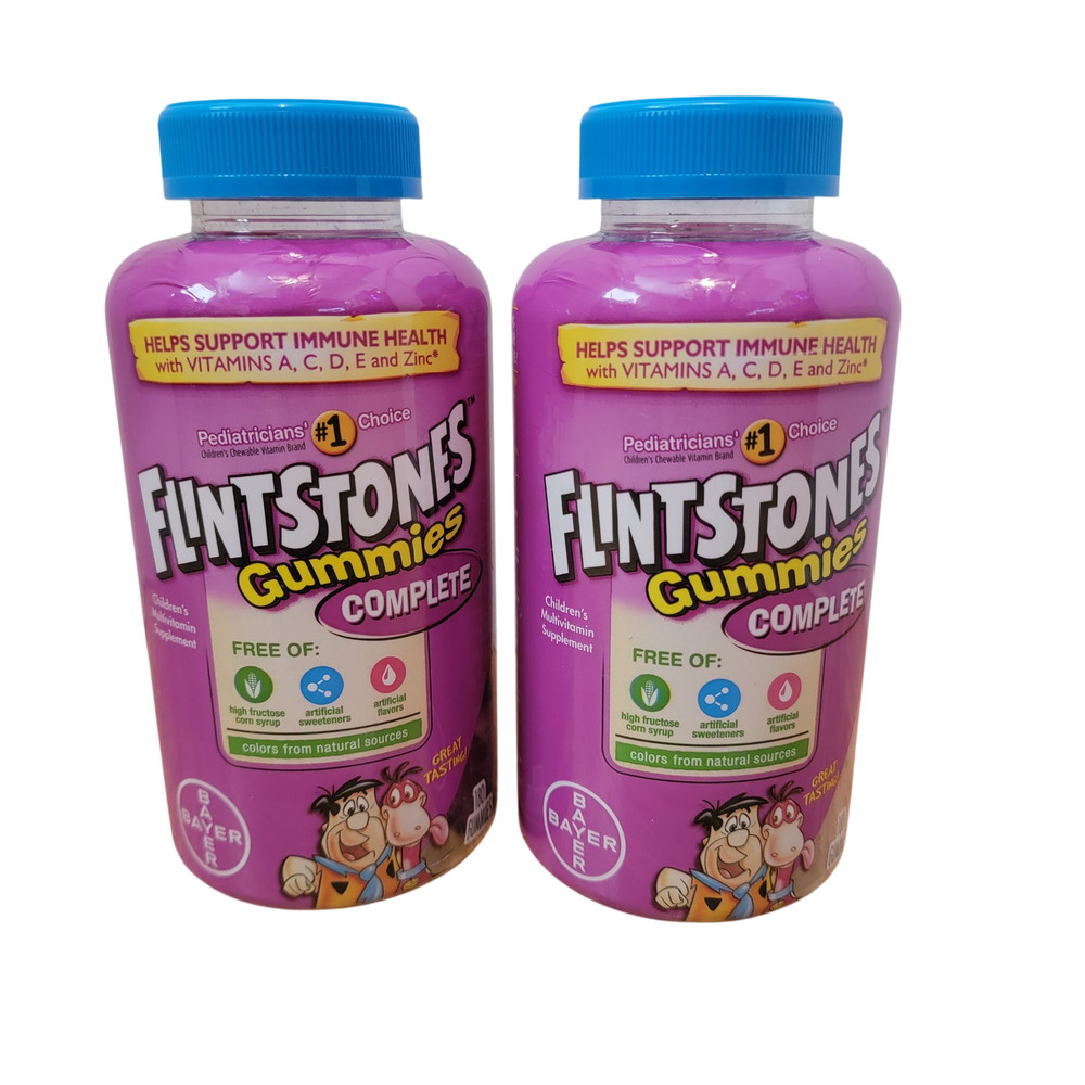Flintstones Gummies Complete Childrens Multivitamin 2 Pack Blue Caps Exp 08 2025