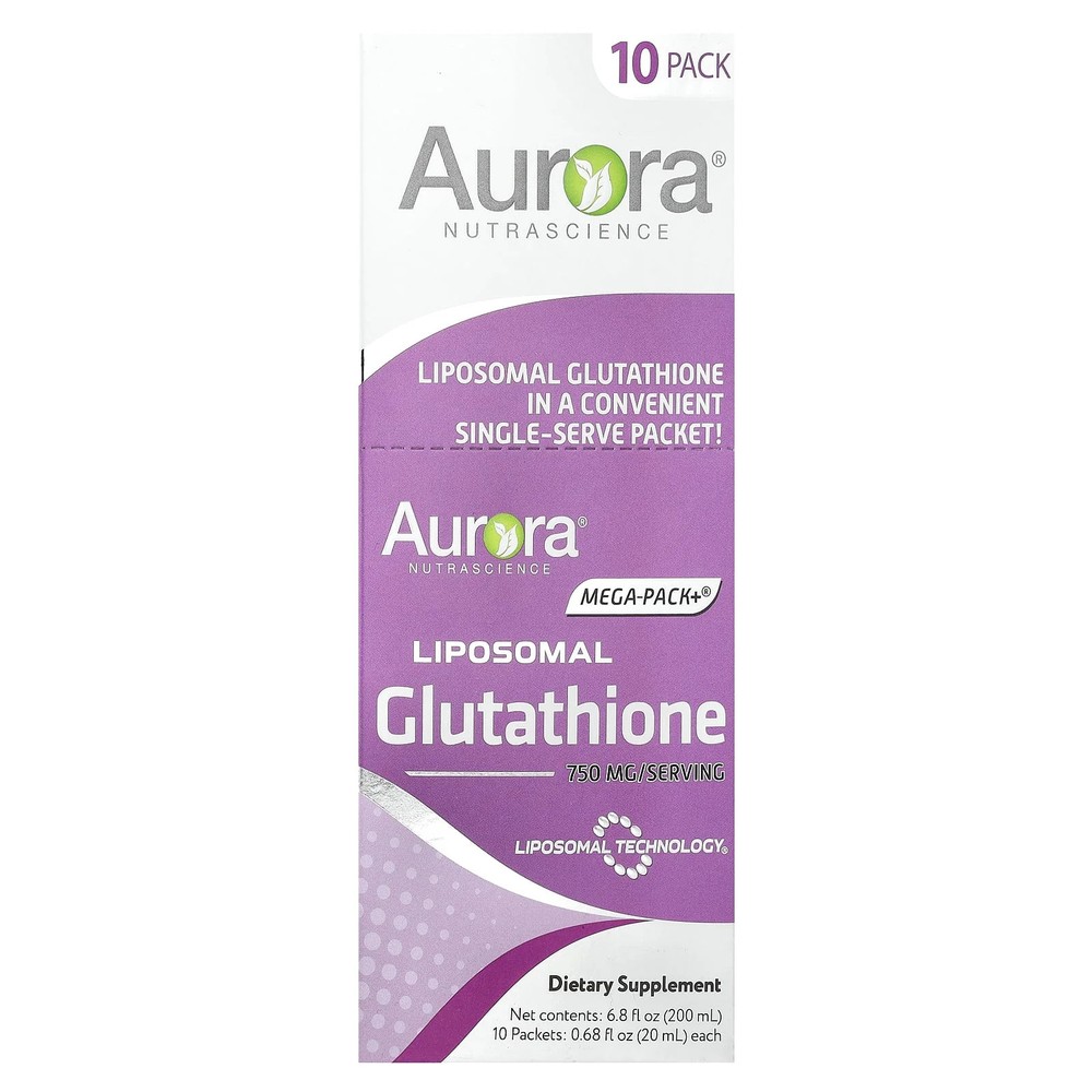 2 X Aurora Nutrascience, Mega-Pack+�, Liposomal Glutathione, 10 Packets, 0.68 f