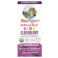 2 X MaryRuth’s, Organic Kids Elderberry Liquid Drops, 4-13 Years, Blueberry + R