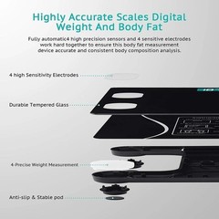 Battery Smart LCD Display Bluetooth Weight Body Fat Scale BMI Bathroom Scale