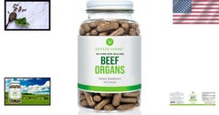 Nutrient-Dense Beef Heart, Liver & Kidney Capsules – 180 Count for Heart Health