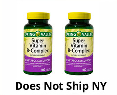 Spring Valley Super Vitamin B-Complex Tablets, 100 Ct Each (2 Pack)