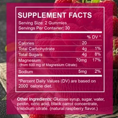 2 Pack Vitamatic Magnesium Citrate Gummies 600mg per Serving – 120 Vegan Gummies