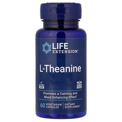 2 X Life Extension, L-Theanine, 60 Vegetarian Capsules (100 mg per Capsule)