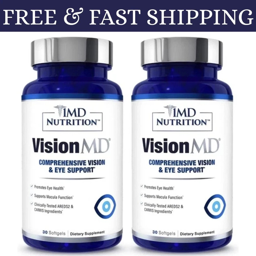 2 pack MD Nutrition Vision MD Eye Vitamin CARMIS – Eye Supplement 30 Softgels.