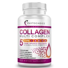 Multi Collagen Peptides-90 Capsules-Type I,II,III,V,X Anti-Aging Collagen Pills