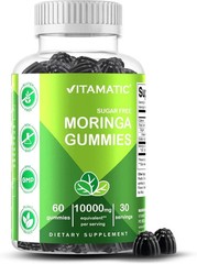 Vitamatic Sugar Free Moringa Gummies – 10,000 mg 60 Count (Pack of 1)