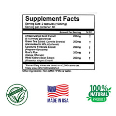 REDUCE BELLY FORMULA, Wight Loss, Improve Metabolism Energy, 120 Capsules.