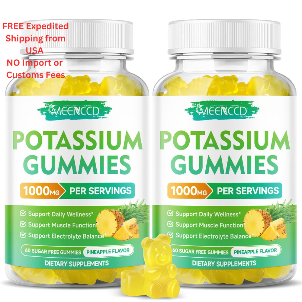 Potassium Citrate Gummies 1000mg, High Potency 60 Count (Pack of 2)