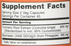 Turmeric And Bromelain Joint Support Herbal Supplement 90 Count Pack Of 2