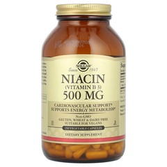 2 X Solgar, Niacin (Vitamin B3), 500 mg, 250 Vegetable Capsules