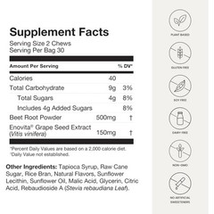 Humann SuperBeets Chews – Nitric Oxide Booster, Blood Pressure Support, 60 Count