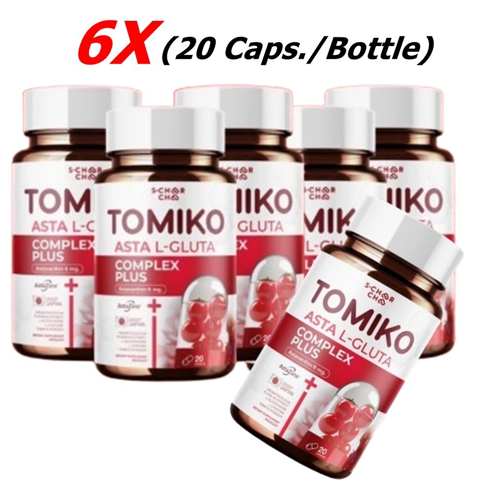 6X Tomiko Asta Complex Plus Gluta Q10 Tomato Acne Dark Spots Brightening Skin