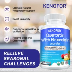 Quercetin With Bromelain 1200Mg – Natural Immune supplement, Vegetarian Capsules