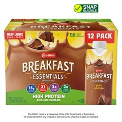 Carnation Breakfast Essentials High Protein Nutritional Drink Shakes, Rich Milk