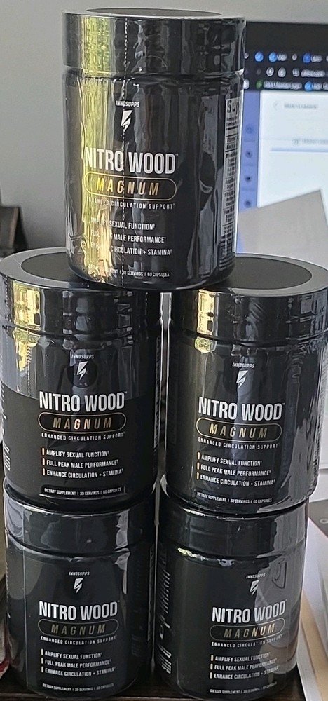 Lot Of 5- New Unopened InnoSupps Nitro Wood Magnum 60 Capsules