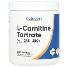 2 X Nutricost, L-Carnitine Tartrate, Unflavored, 8.9 oz (250 g)