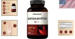 Maximum Strength Astaxanthin 12mg Softgels – 240 Count for Eye Health & Vitality