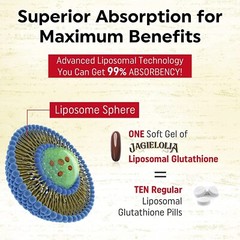 LIPOSOMAL GLUTATHIONE 2000mg MAX Absorption + Sulforaphane 200mg Antioxidant 60C
