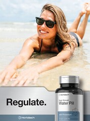 Water Pills | Super Strength | 120 Tablets | Vegetarian | Non-GMO | by Horbaach