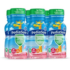 PediaSure Grow and Gain with FIBER Strawberry Shake, 8oz – 24 Pack Exp 9/2026